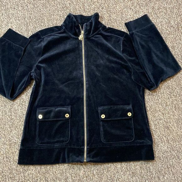 Ralph Lauren Black Lightweight Velvet Women’s Jacket Size L - Picture 1 of 12